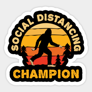 Social Distancing Champion Bigfoot Sasquatch Sticker